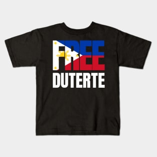 Free Duterte Supporter President Rodrigo Digong Duterte Kids T-Shirt